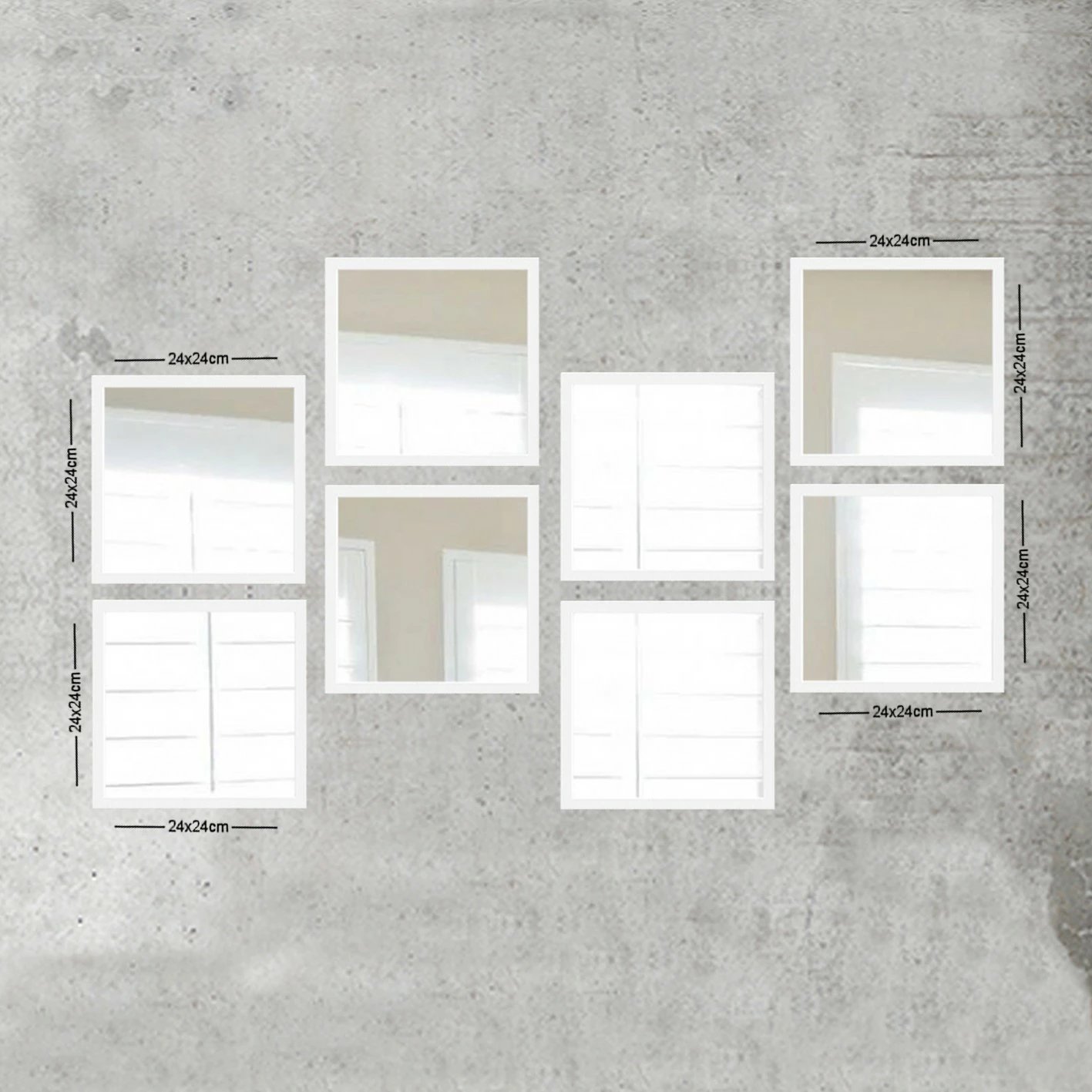 Set pasqyrash dekorative (8 copë), Wallity, SETAYNA_068