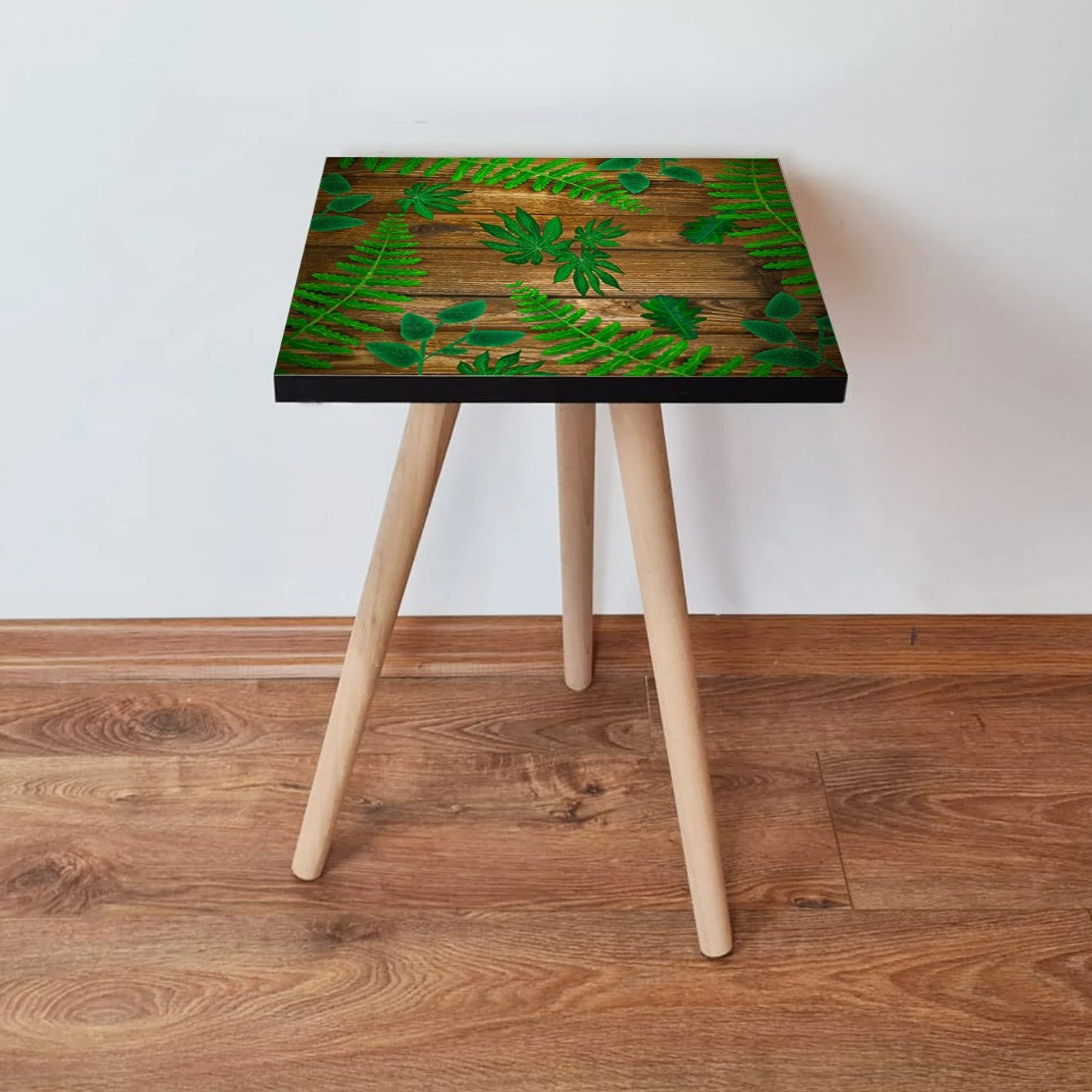 Tavolinë anësore Skye Decor, Shp14, ngjyrë e gjelbër-kafe