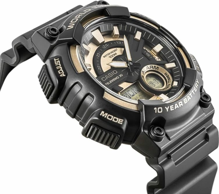 Orë dore për meshkuj CASIO, e zezë