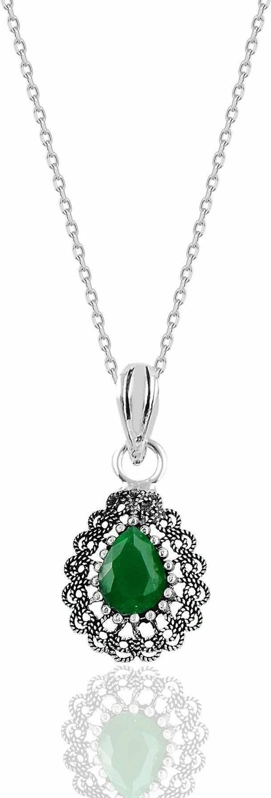 Varëse argjendi me gur smeraldi, Jumeon, SGTL12732, e gjelbër