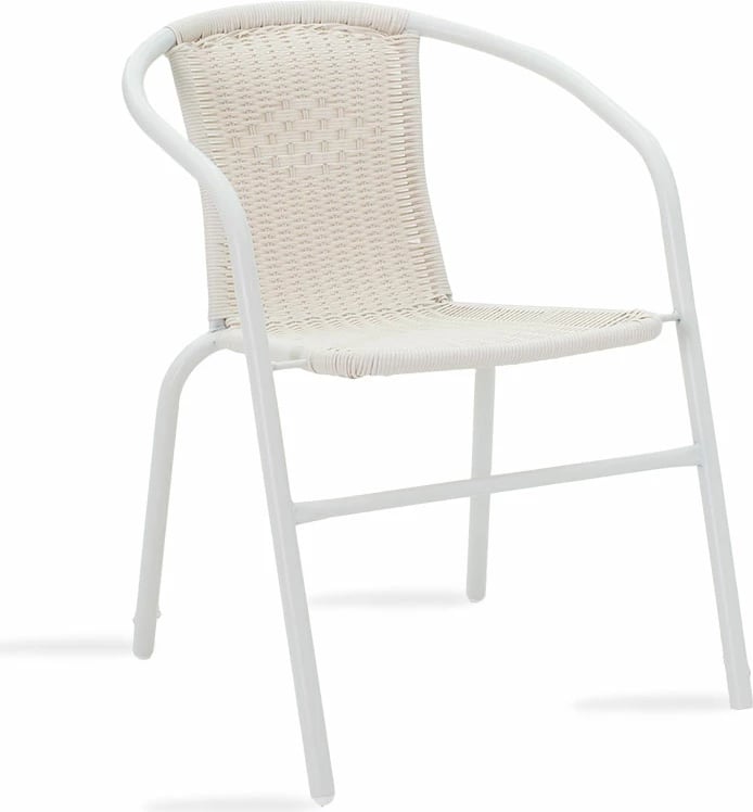 Karrige për kopsht Obbi metal-pe, ngjyrë e bardhë, 54x56x73cm