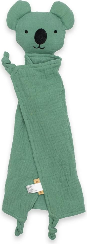 lodër ngushëlluese muslin, New Baby, Koala, 30x30 cm, 100% pambuk organik, ngjyrë mint