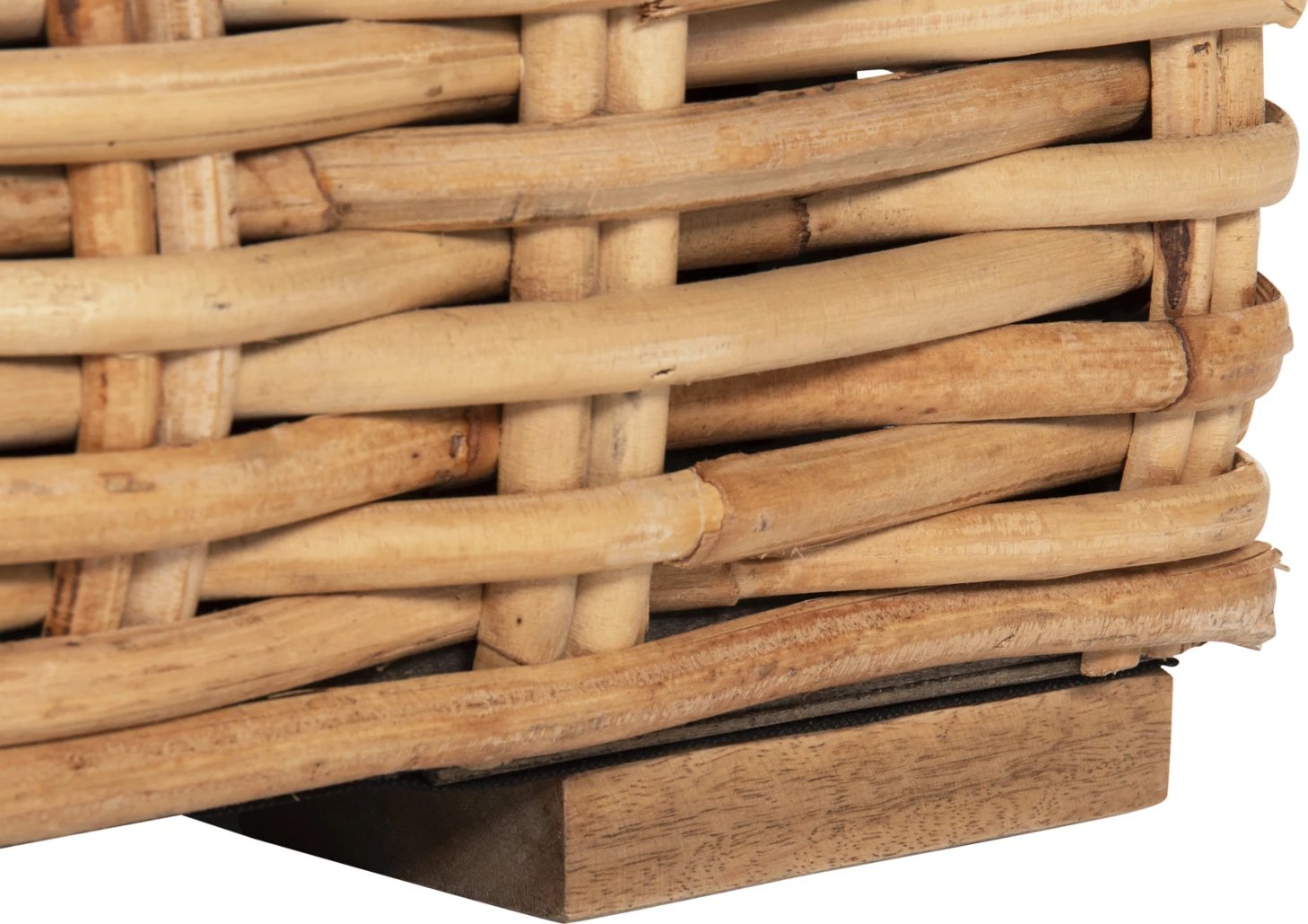 Shezlong për jashtë TROPEL FH9810 dru mango-rattan natyral-jastëk të bardhë 110x88x70-85Hcm