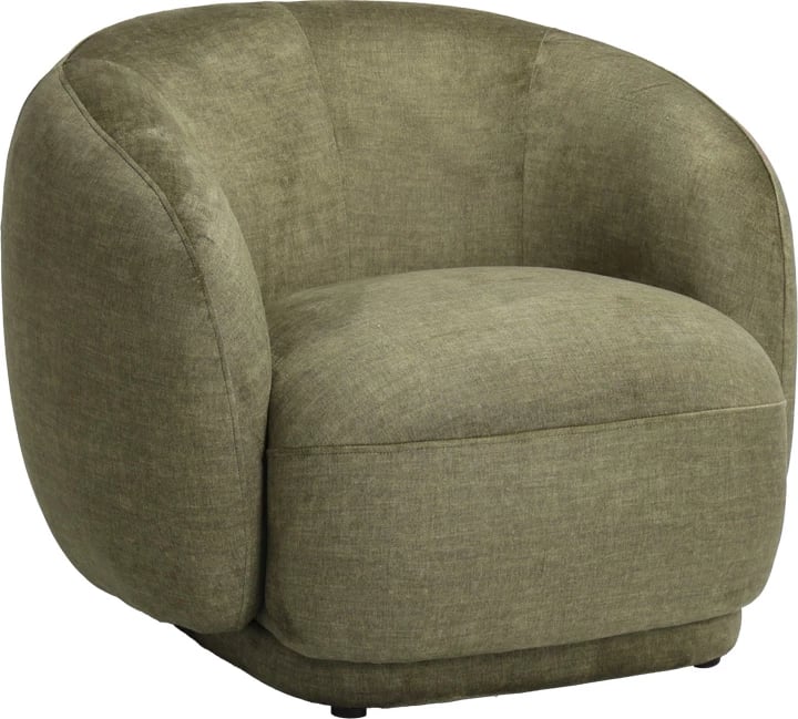 Fotel Freya, material ngjyrë ulliri, 93x87x76cm