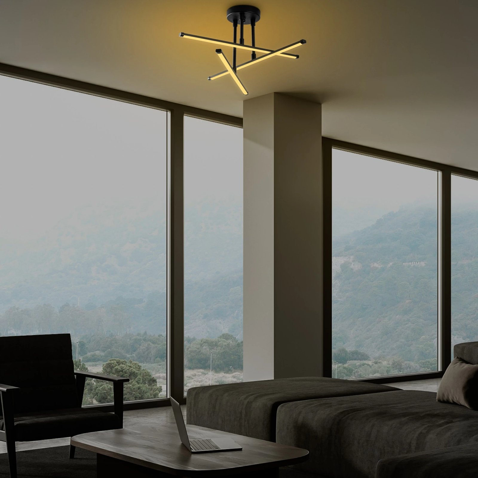 Llambë tavani Opviq, Ledflower-13649, e zezë, 51x26cm Llambë tavani Opviq, Ledflower-13649, e zezë, 51x26cm