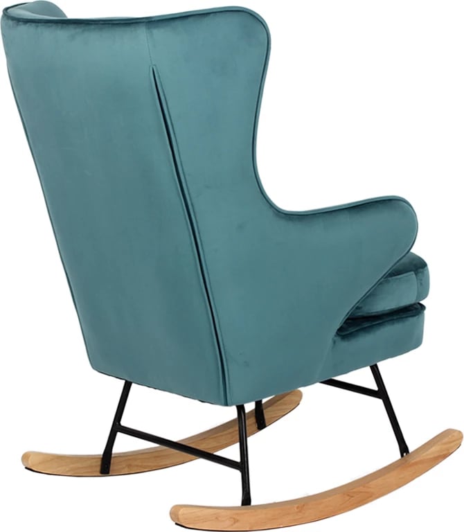 Karrige lëkundëse, kadife smeraldi, 71x86x102 cm