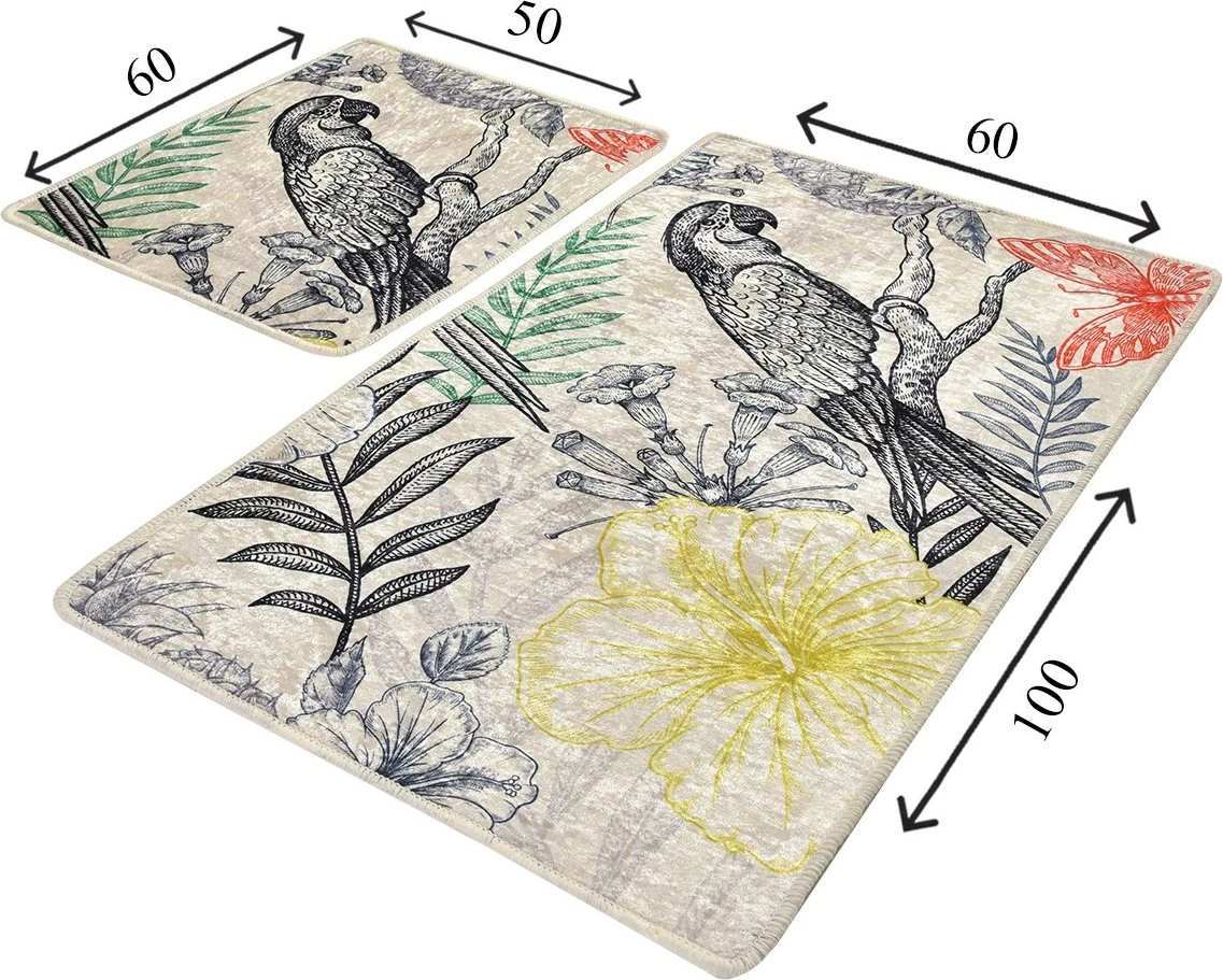 Set tapetash për banjo, 2 copë, Mijölnir, papagall, shumëngjyrëshe