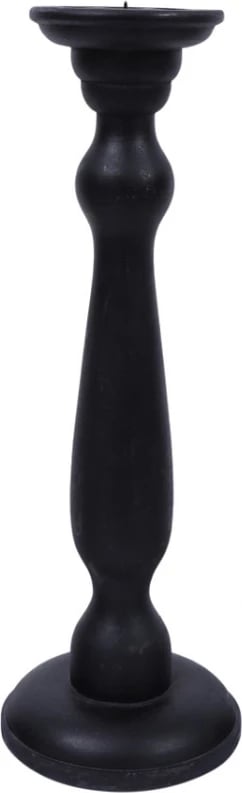 Mbajtëse qiriri Otrera, dru mango, e zezë, 15x15x45cm