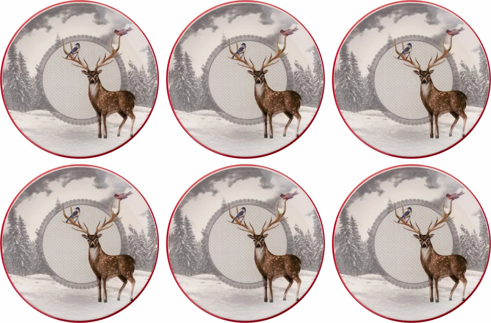 Set pjatash shërbimi, motiv festiv, shumëngjyrësh, 6 copë, Ylbser8