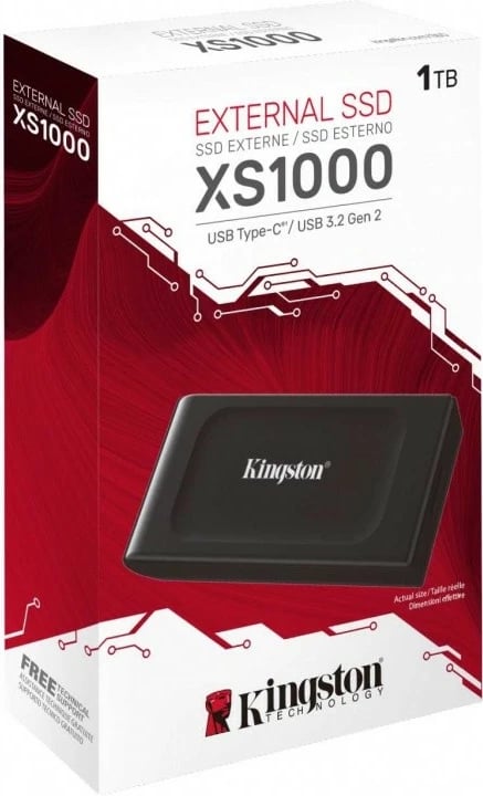 SSD i jashtëm Kingston XS1000, 1TB, USB 3.2 Gen2, Zi
