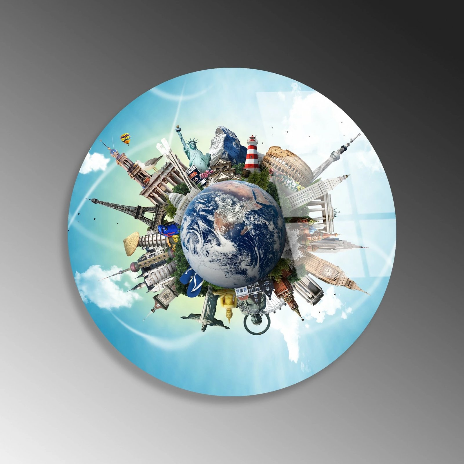 Pikturë dekorative prej xhami të temperuar, shumëngjyrëshe, UV-1149, 30cm