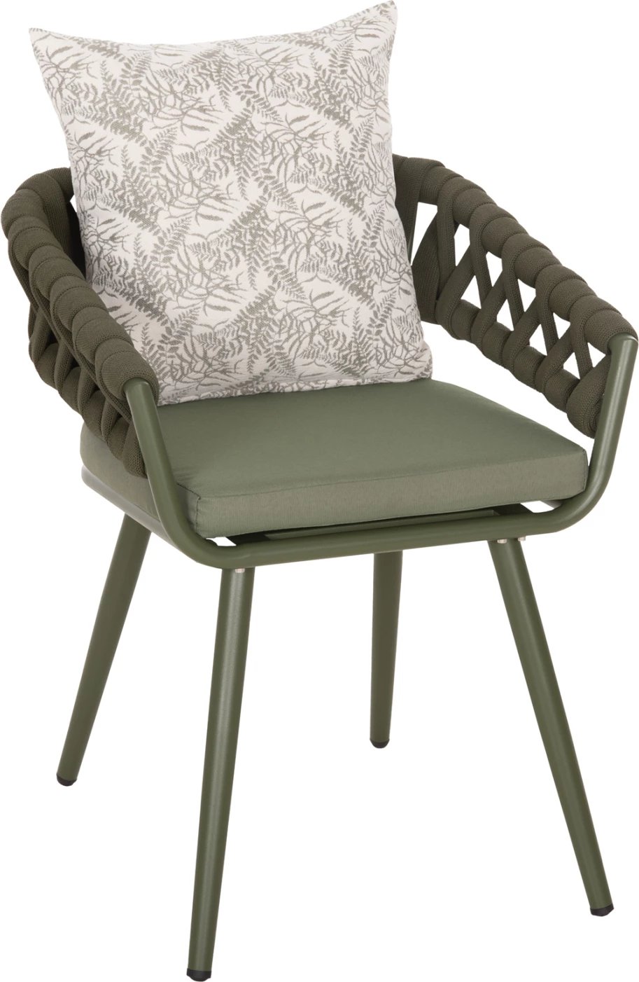 Karrige alumini CAMDEN FH6141.09 jastëk shpine me dizajn print-dritë ulliri 56x60x72-87Hcm