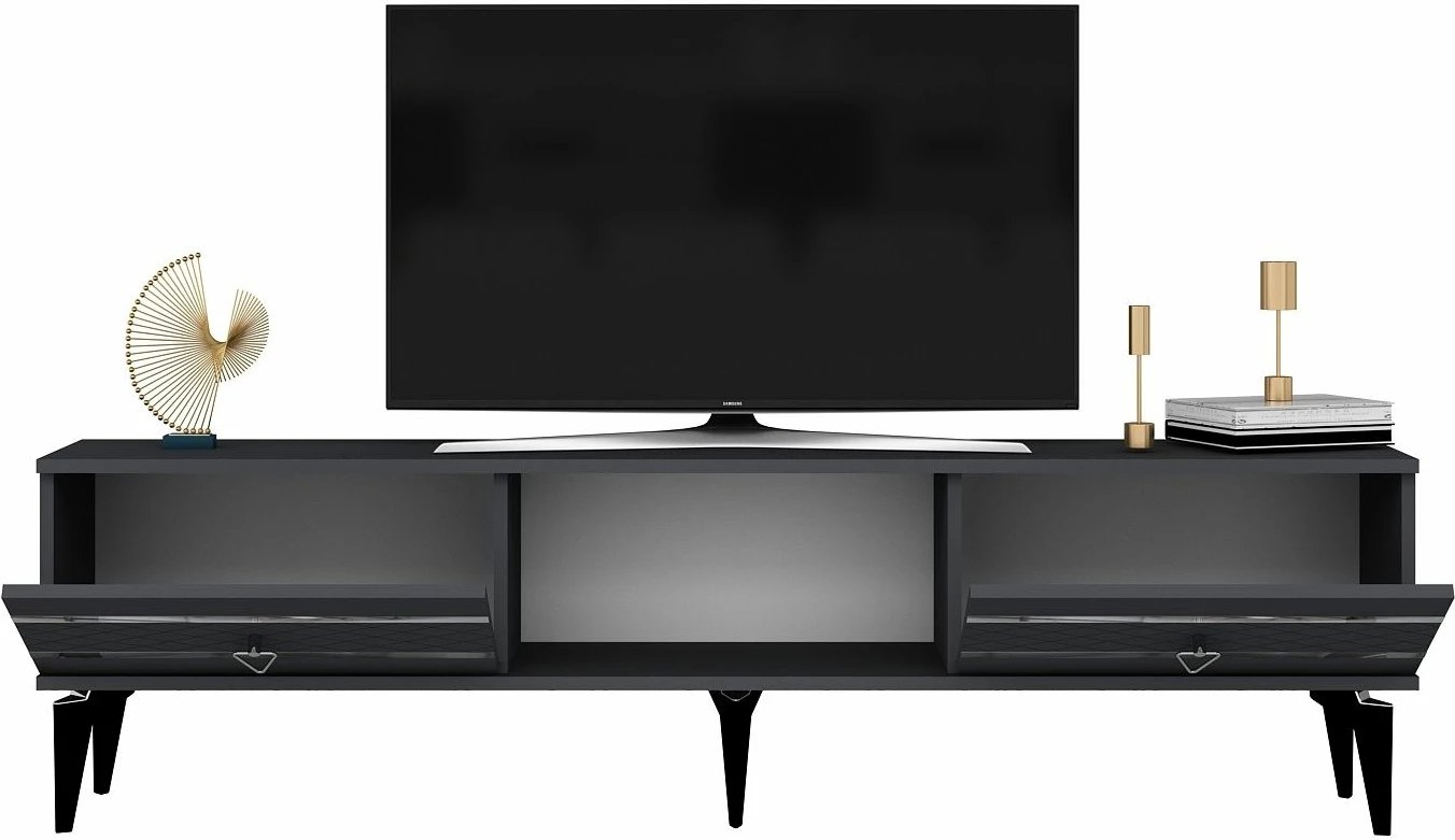 Komodë për TV Skye Decor, pelin-antracit, argjend