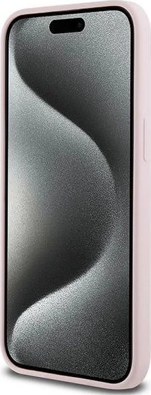 Mbështjellës Karl Lagerfeld Silicone Karl & Choupette MagSafe për iPhone 15 Pro, Rozë
