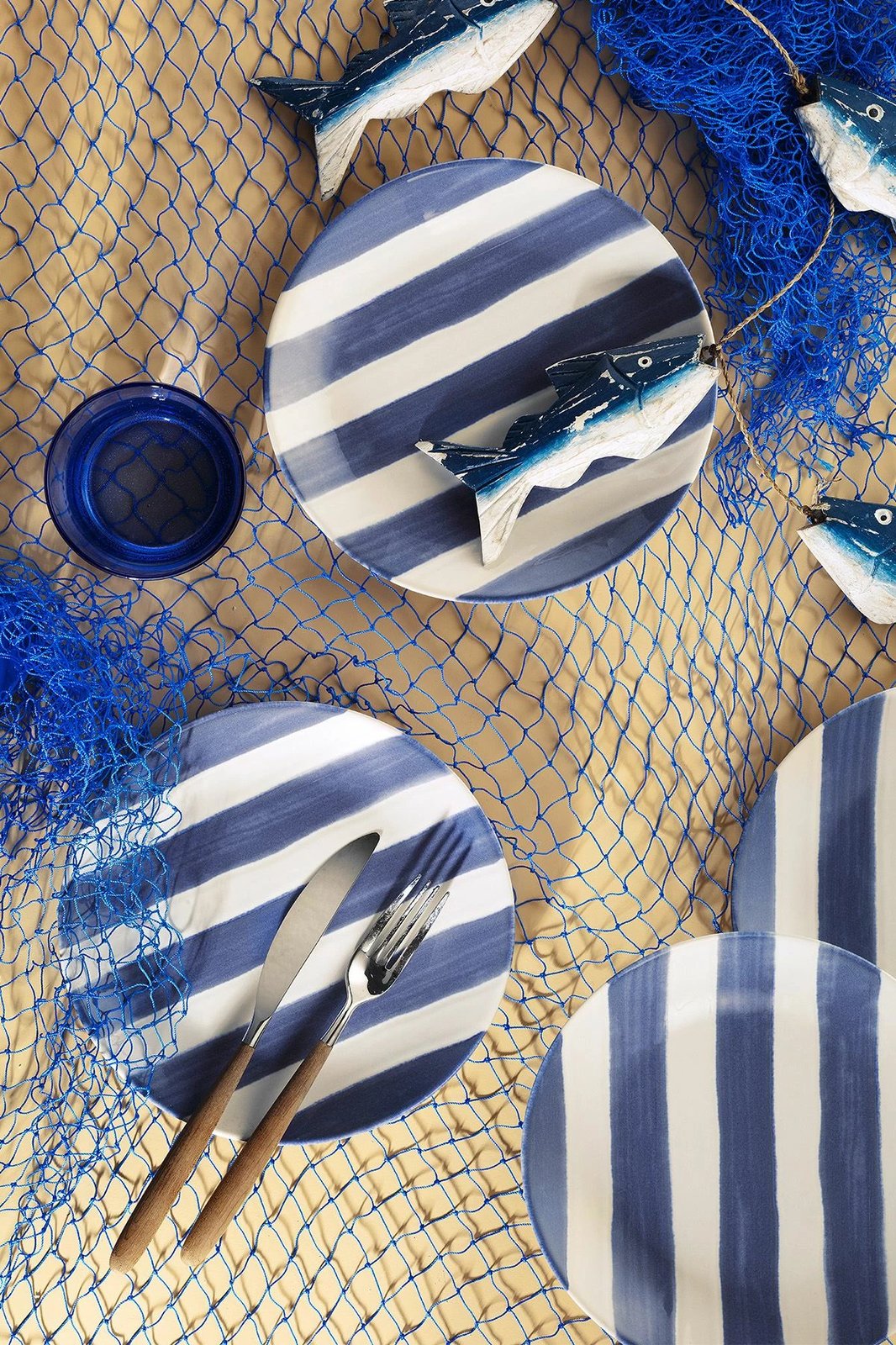 Set për servirje ëmbëlsirash (4 copë), Hermia Concept, ngjyrë kaltër, NPHR20DUS4880925