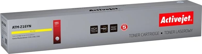Toner zëvendësues Activejet ATM-216YN për printer Konica Minolta, i verdhë