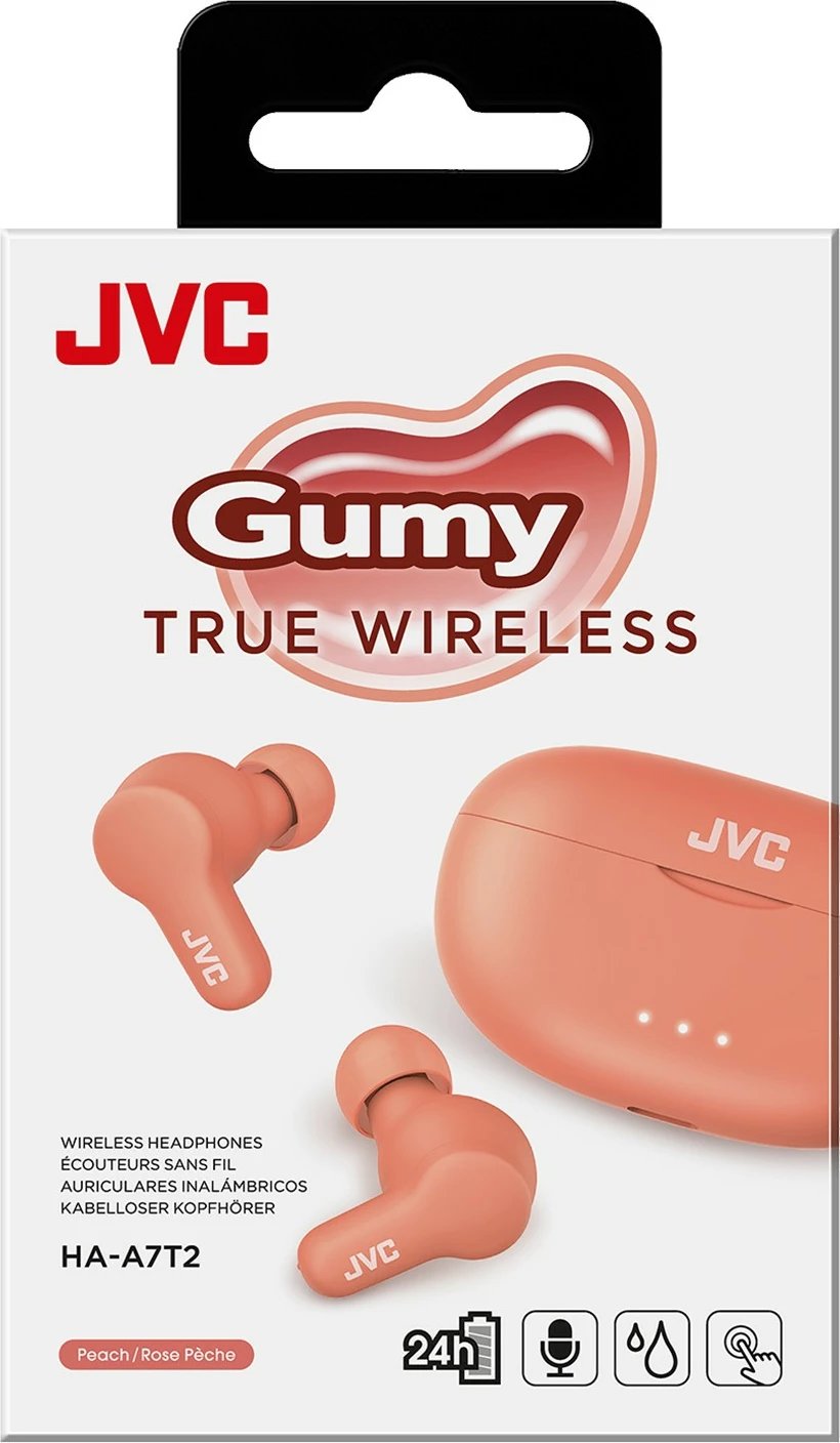 Kufje JVC Gumy TWS Stix, True Wireless, 24 orë bateri, Bluetooth 5.0, rozë