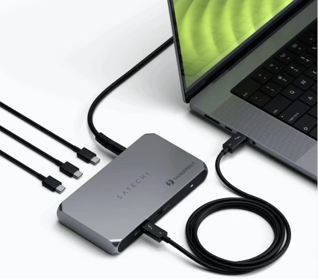 Hub Satechi ST-HT4SHM-EU, Thunderbolt 4, 4 porta, USB 3.2, Gri
