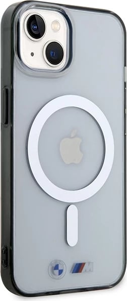 Mbështjellës BMW Silver Ring MagSafe për iPhone 14 Plus, transparent