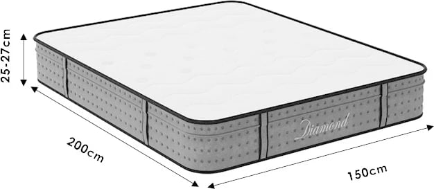 Dyshek Diamond 3 zone pocket spring+ gel memory foam 25-27cm 150x200cm