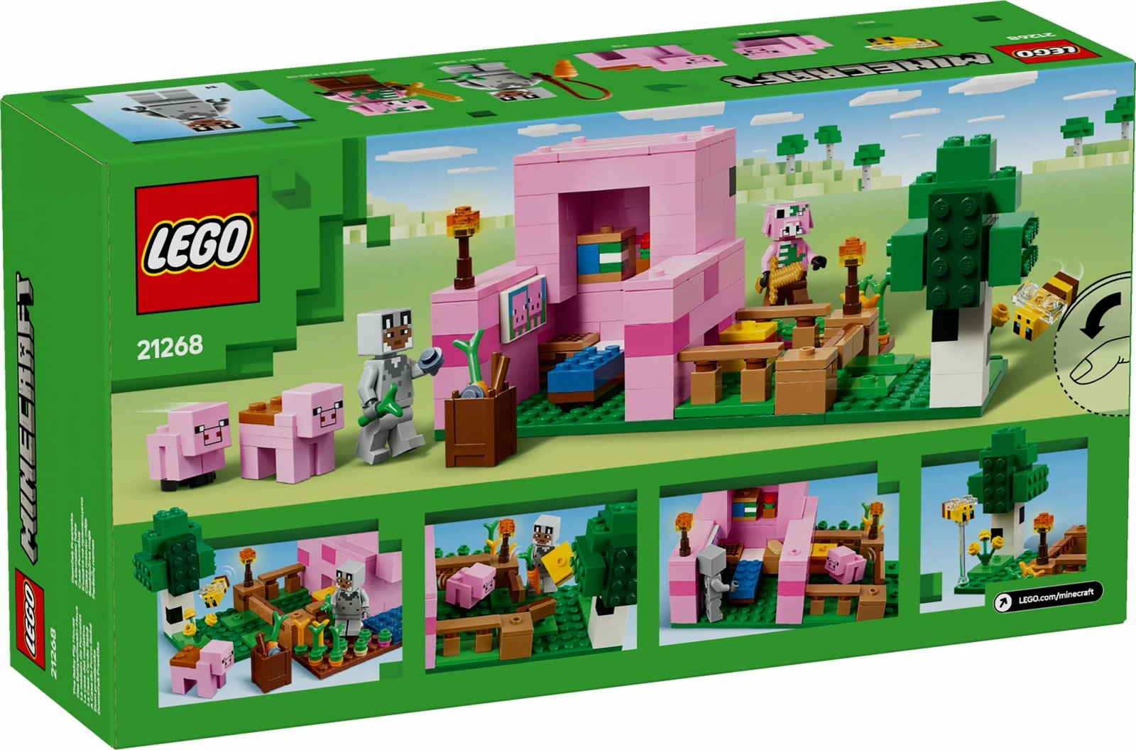 Set ndërtimi LEGO Minecraft 21268 Das Babyschwein-Haus 238 pjesë, multikolor