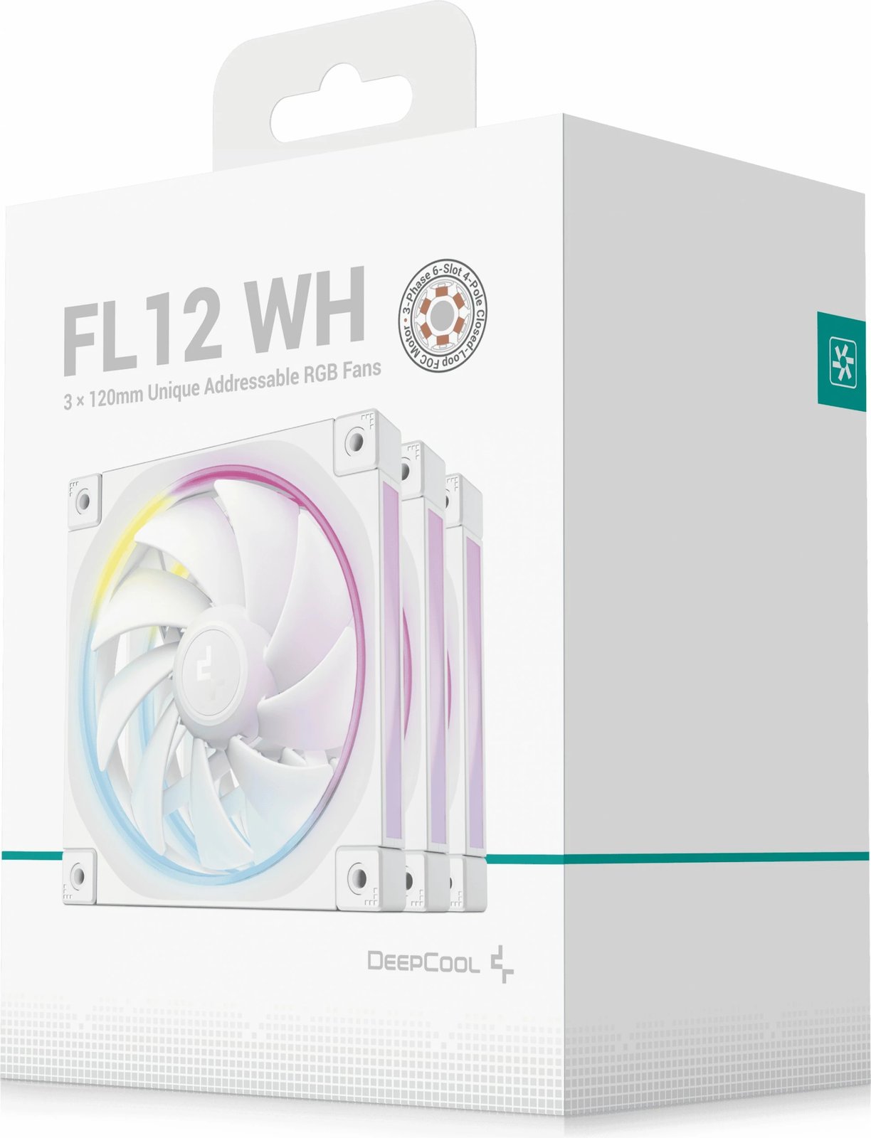 Ventilator kase DeepCool FL12 WH-3 in 1, 12cm, LED, i bardhë