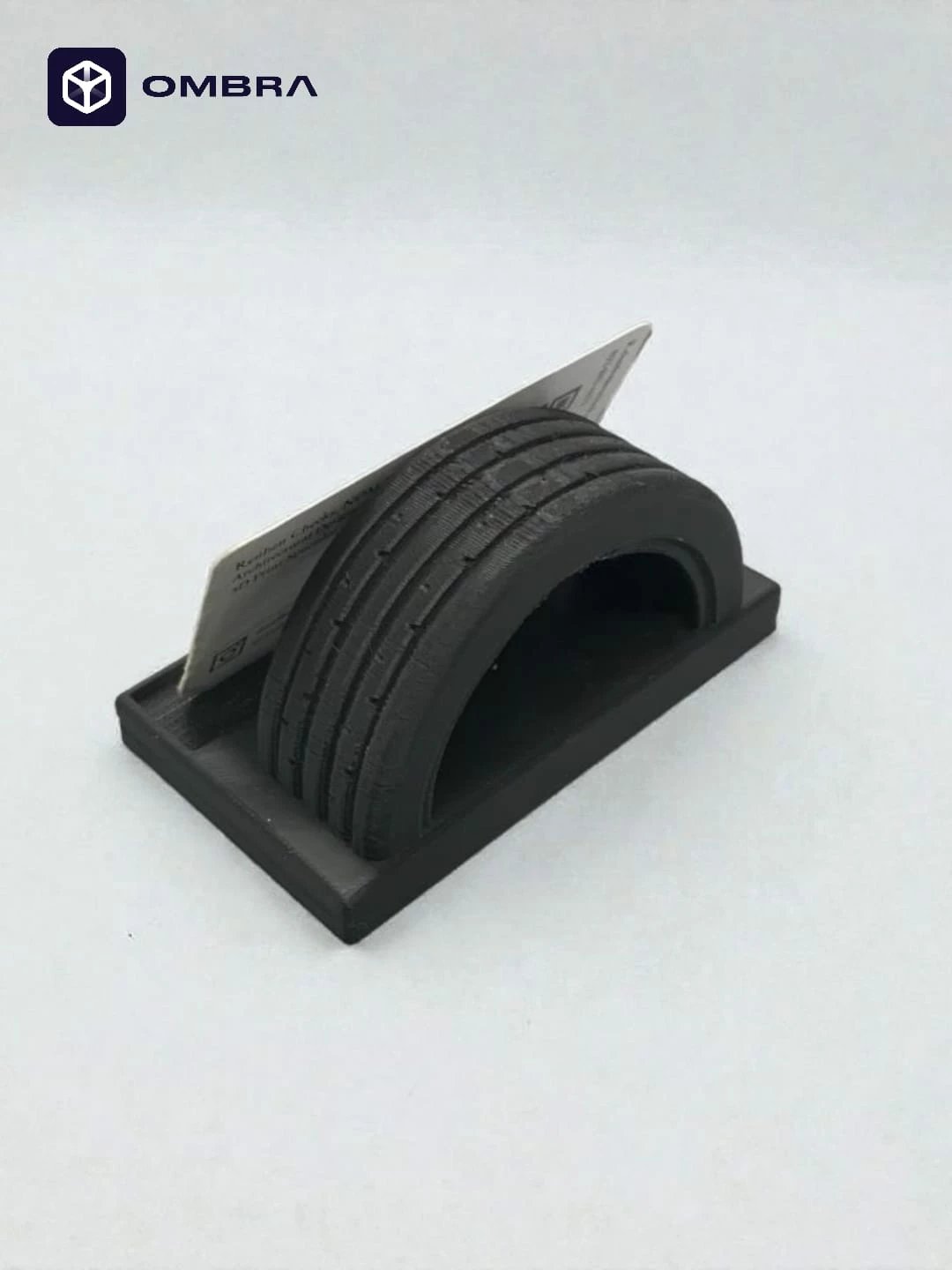 Mbajtëse për vizitëkarta në formë gome automobilistike, e zezë