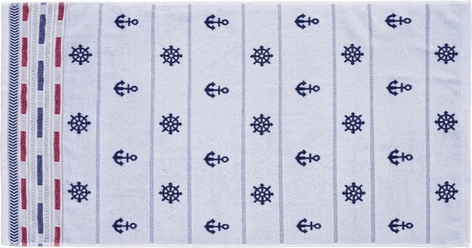 Set peshqirësh banje (2 copë), Mijolnir, marin - e bardhë