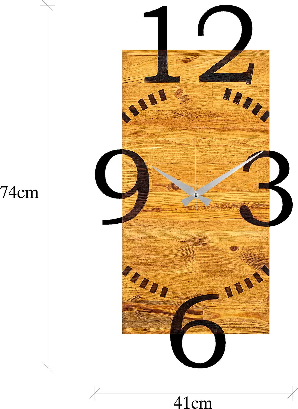 Orë muri dekorative prej druri, Wallity, ngjyrë arre dhe e zezë, 41x3x74cm