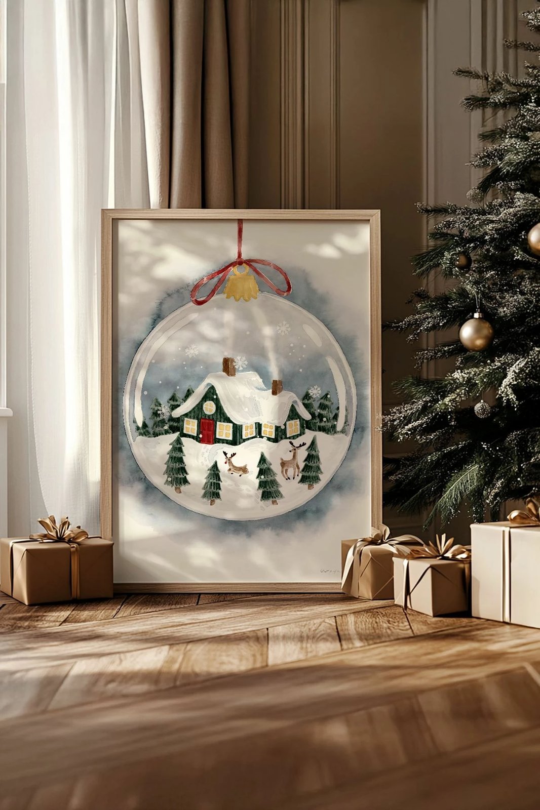 Pikturë dekorative me kornizë, shumëngjyrëshe, Wallity, Nwyearsngmdl65, 33x48cm