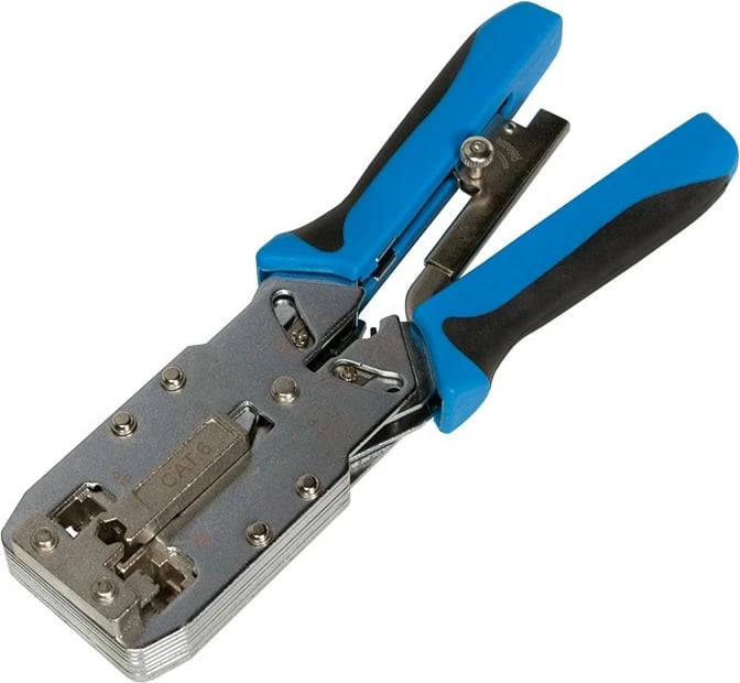 Mjet krimpimi për kabllo LogiLink WZ0035, për RJ45/RJ12/RJ11, çelik inox, blu/zi