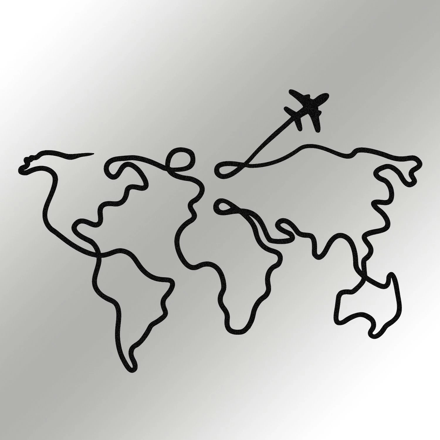 Aksesor dekorativ metalik për mur, Wallity Mozzafiato, ngjyrë e zezë, 60x42cm