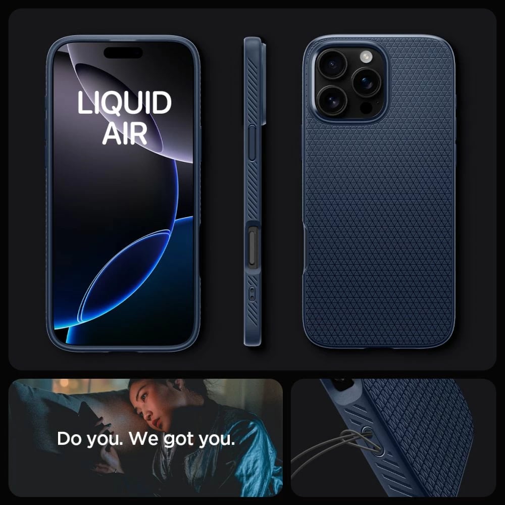 Mbështjellës Spigen Liquid Air për iPhone 16 Pro Max, Blu