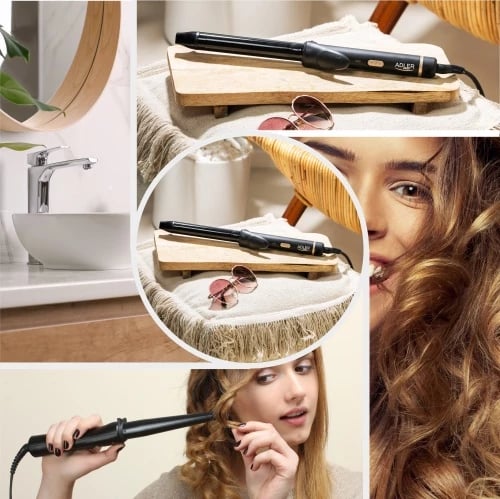 Hekur kaçurrelash, Adler, AD 2115, 25mm keramikë, 45W, kabllo 1.88m, i zi me elemente të arta