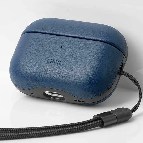 Mbështjellës UNIQ Terra për AirPods Pro 2, lëkurë, kaltër