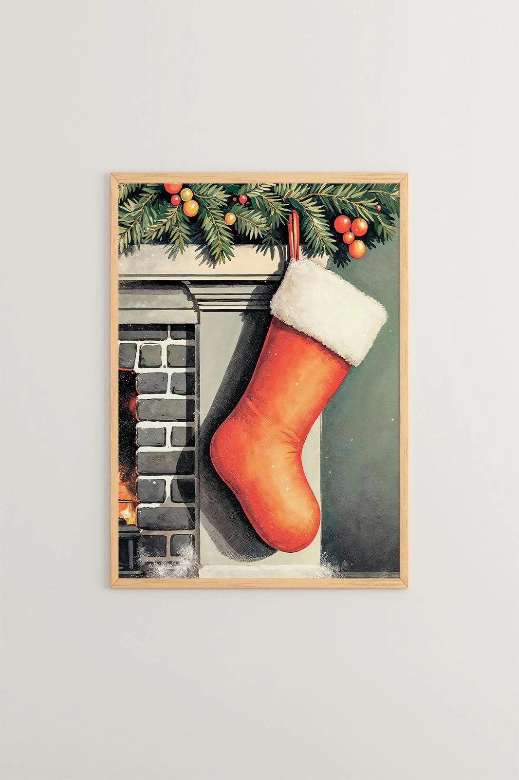 Pikturë dekorative me kornizë, shumëngjyrëshe, Wallity, Nwyearsngmdl5, 33x48cm