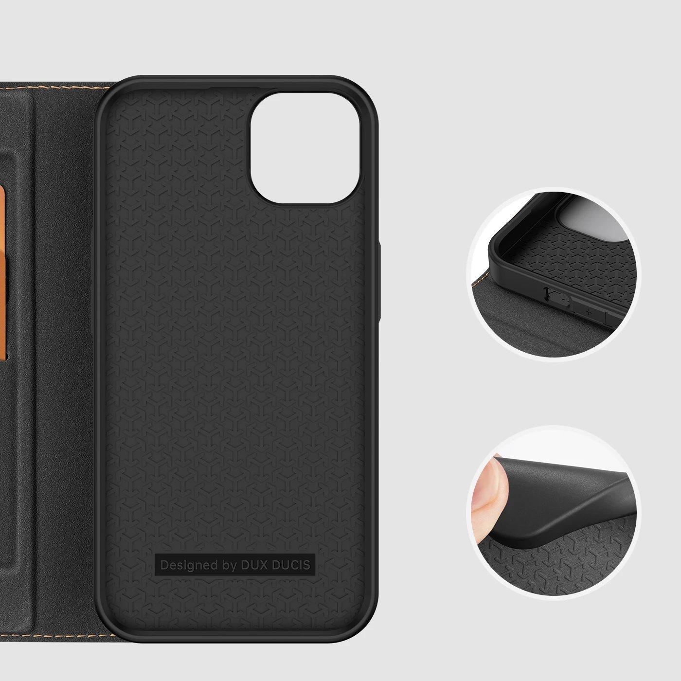 Mbështjellës Dux Ducis Skin X2 për iPhone 14 Plus, me kapak magnetik, i zi