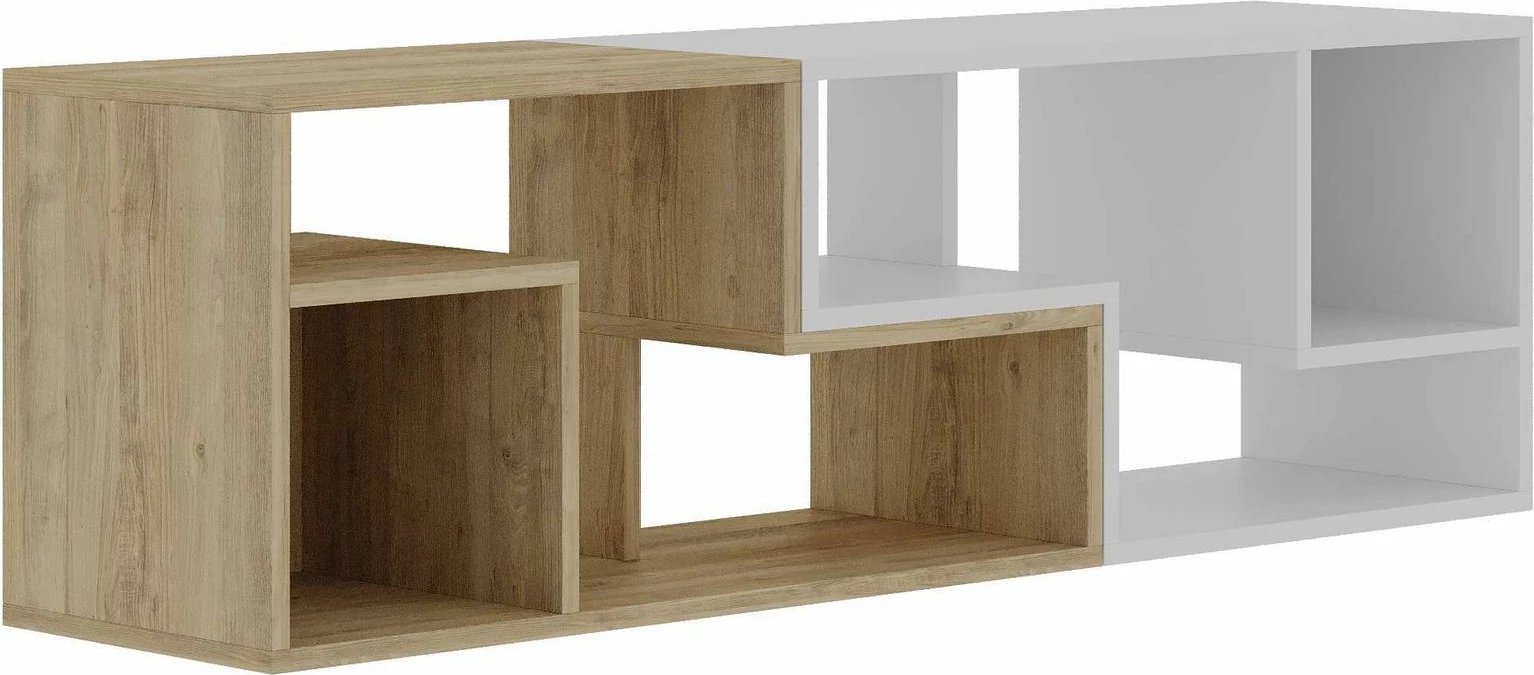 Komodë TV Skye Decor, ngjyrë lis safir, e bardhë