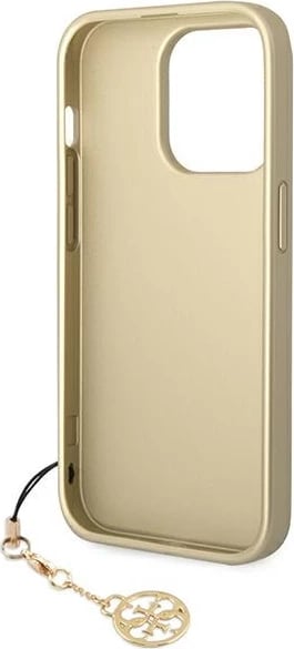 Mbështjellës Guess GUHCP14LGF4GBR për iPhone 14 Pro 6.1", lëkurë ekologjike, kafe, me varëse