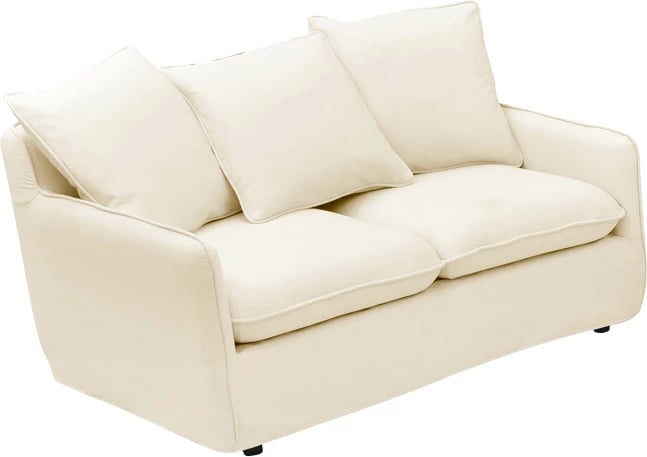 Set salloni, 2 pjesë, material stof, ngjyrë bezhë, me jastëkë