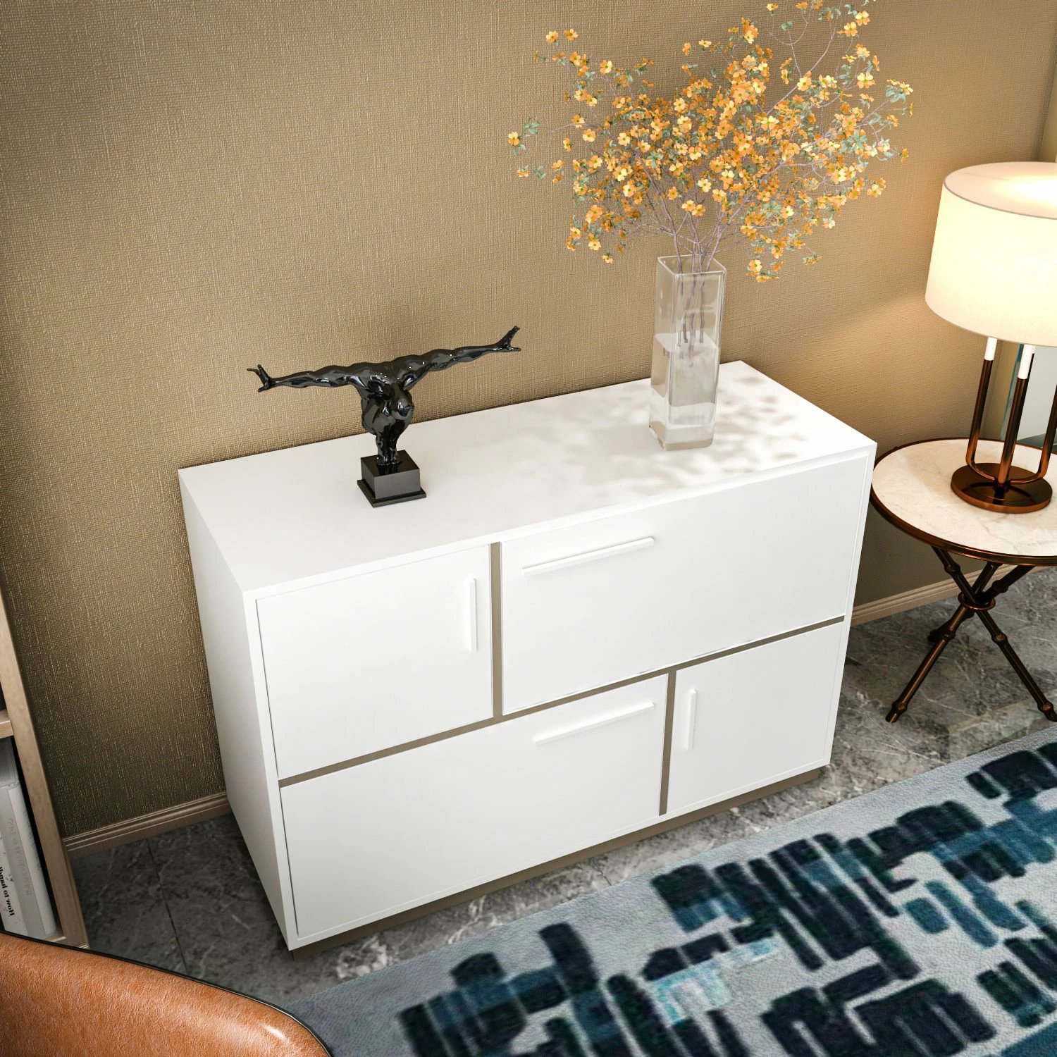 Konsol Hanah Home Mares, e bardhë, gri