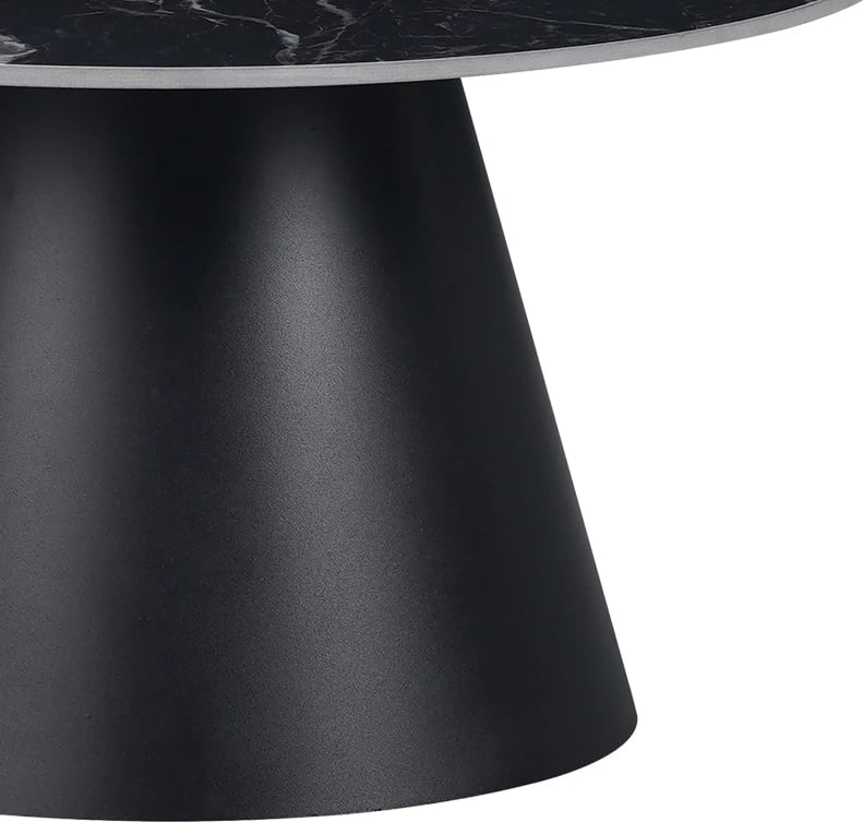 Tavolina anësore Fabrin Inart, gur i sinteruar, metal i zi, set