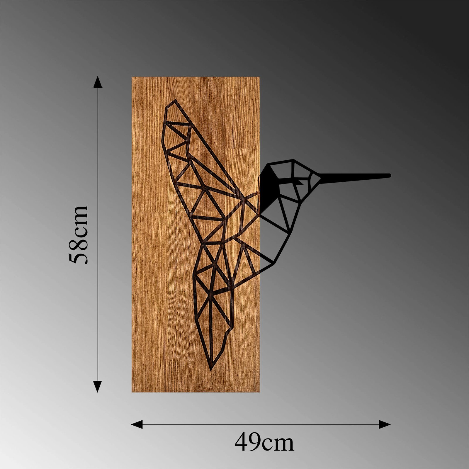 Aksesor dekorativ muri prej druri, Wallity, MA-286, ngjyrë arre dhe e zezë