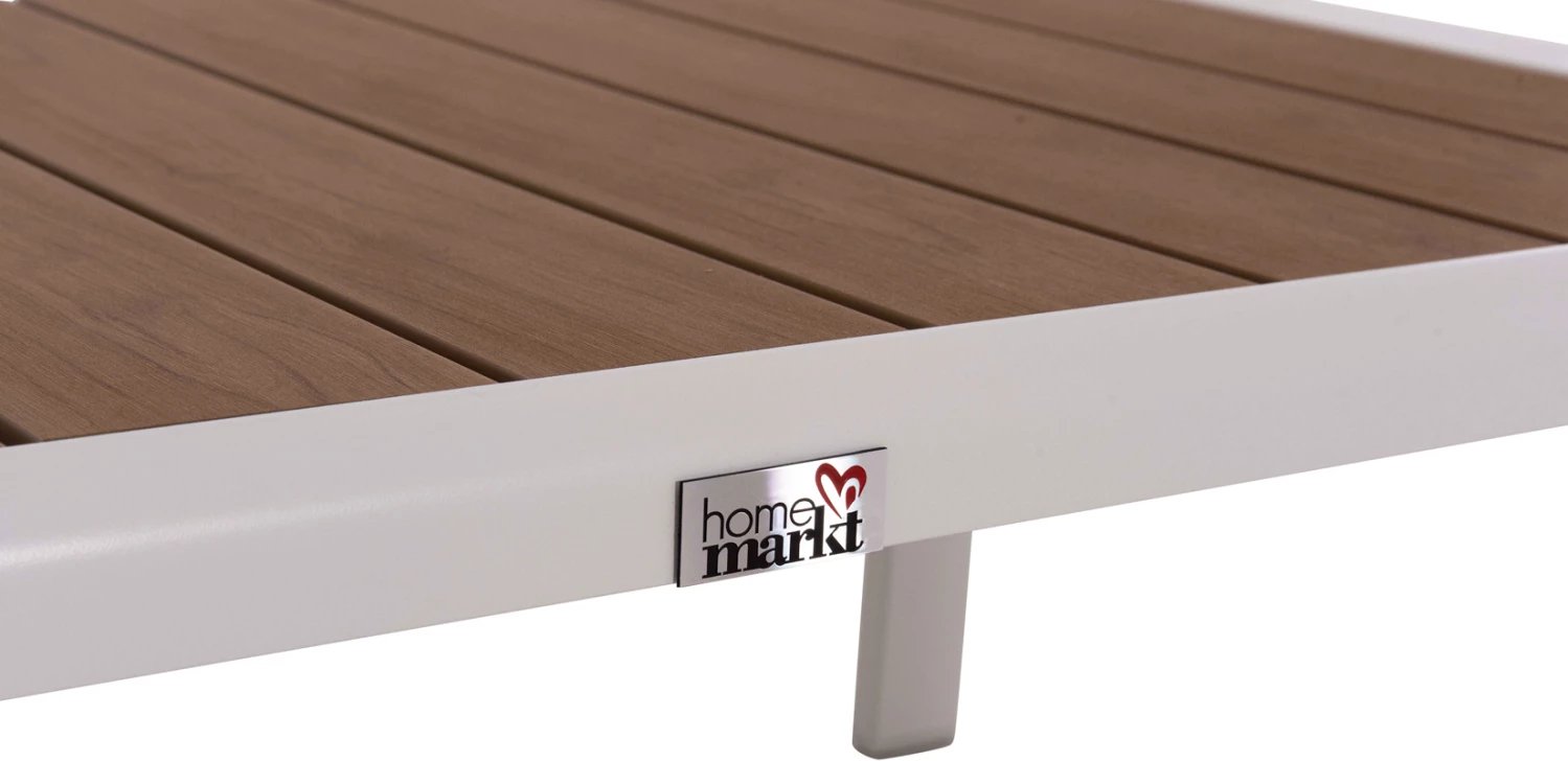 Tavolinë anësore për shezlong, alumin i bardhë, polywood, BENTRY FH6276.01, 100x56x35cm