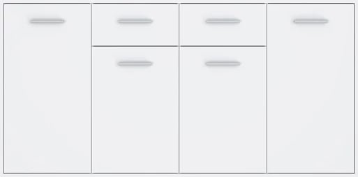 Bufe melamine, ngjyrë e bardhë, 162.3x34.2x81.7cm