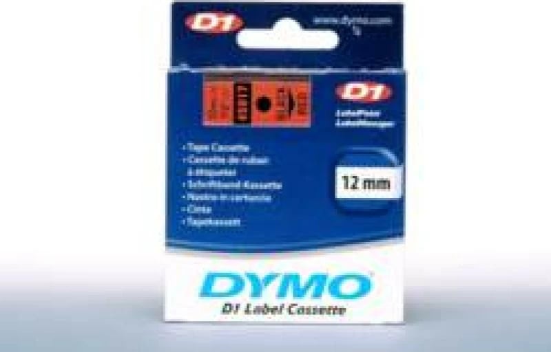 Shirit etiketimi, Dymo, D1 45017 (S0720570), 12 mm x 7 m, i kuq me tekst të zi