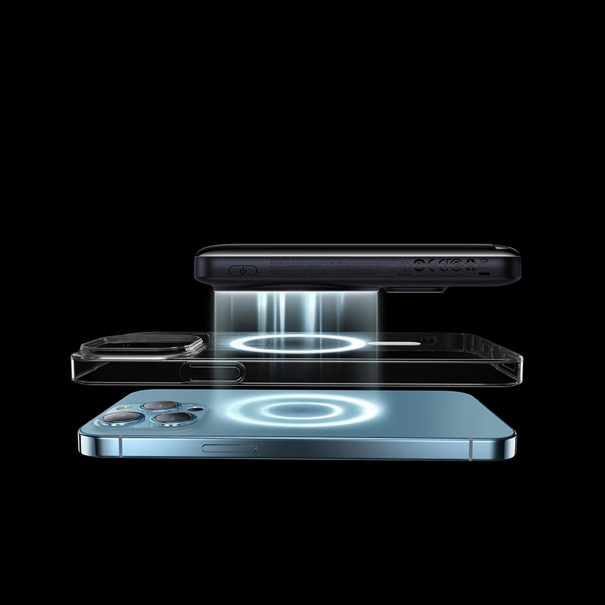 Powerbank Baseus Magnetic Bracket PPCX000203, 10000mAh, MagSafe, 20W, me kabllo USB-C 0.5m, Kaltër e errët