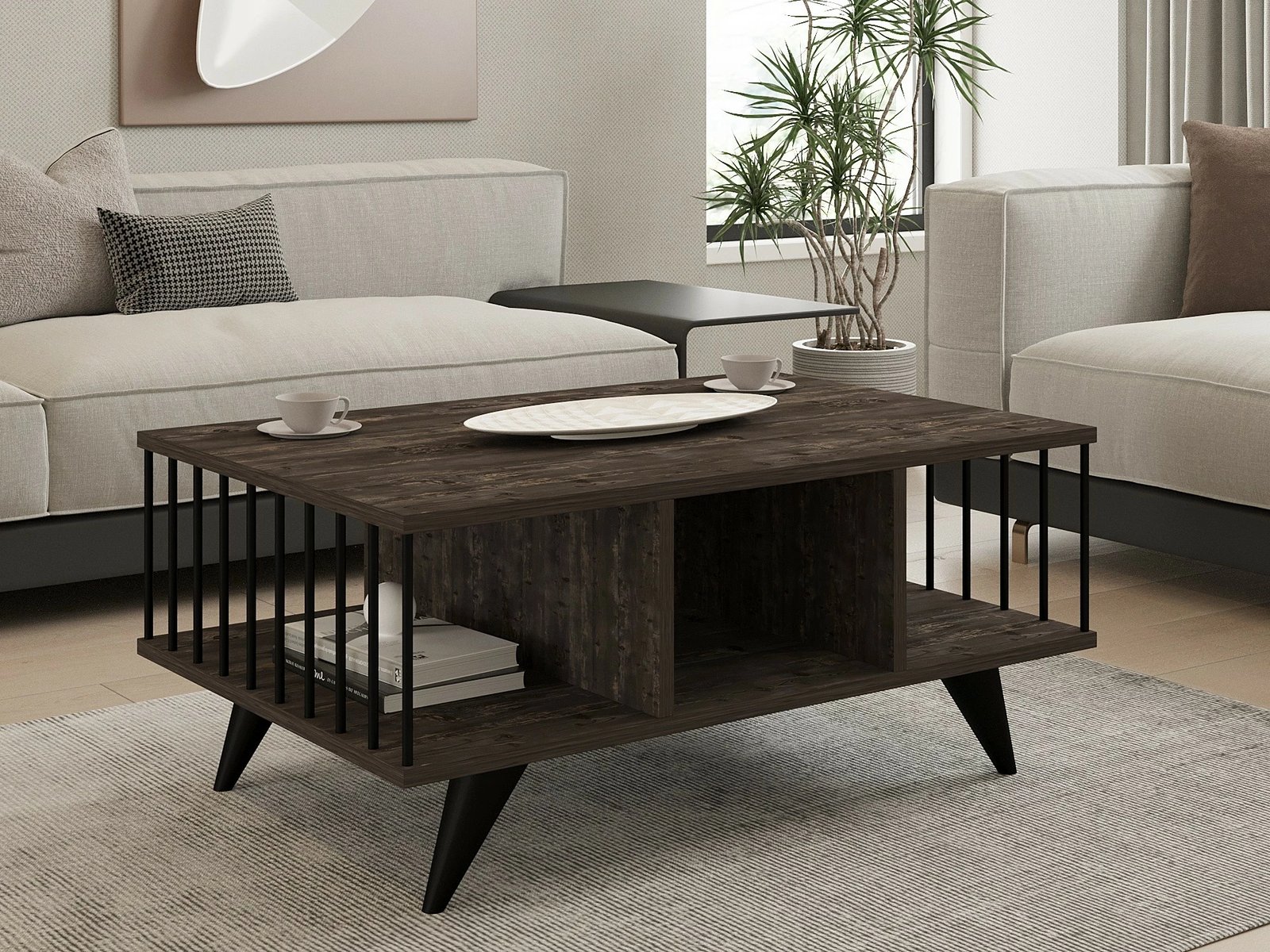 Tavolinë kafeje Hanah Home, Bert, ngjyrë antracit