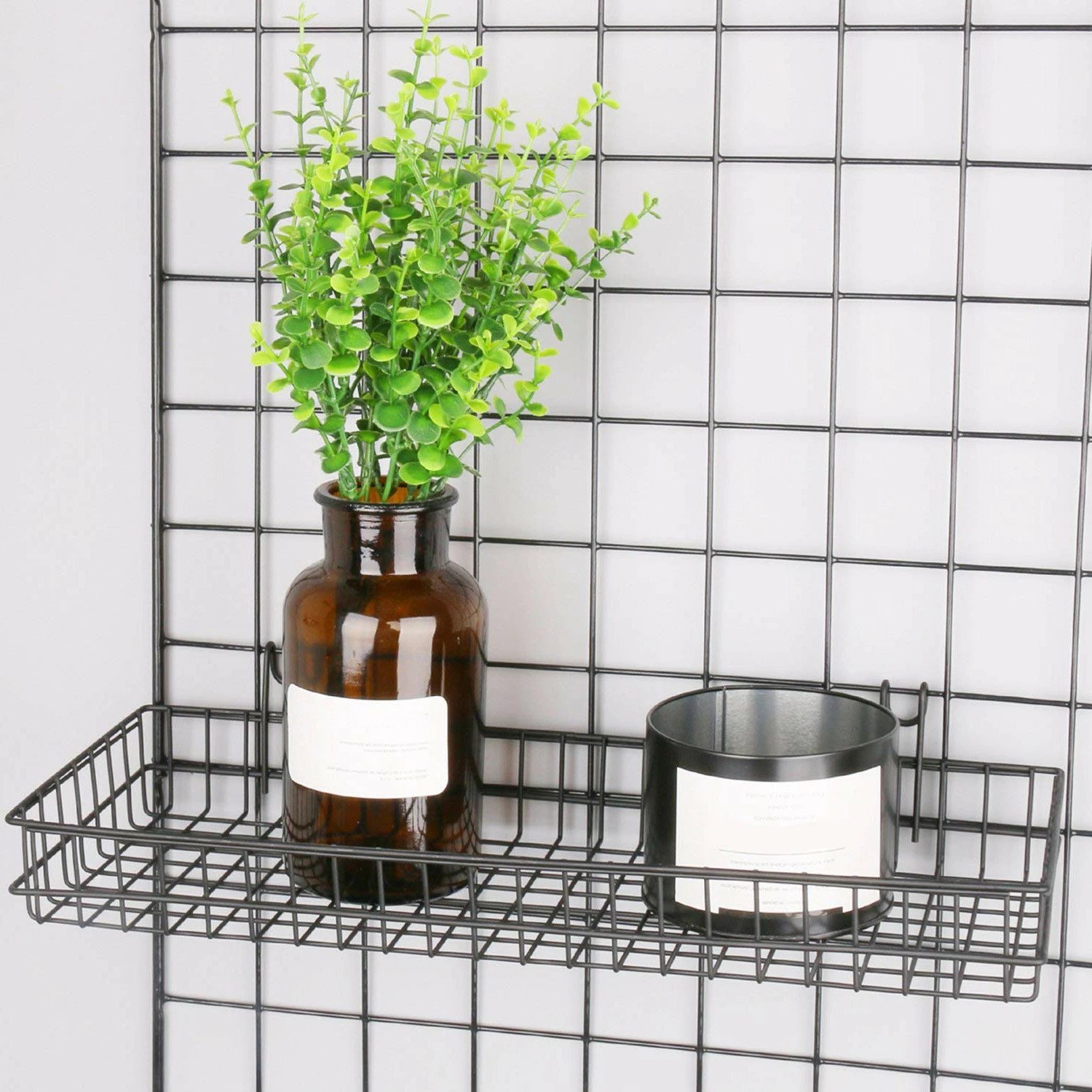 Aksesor dekorativ metalik për mur Wallity, WR011, ngjyrë e zezë, 40x9x11cm