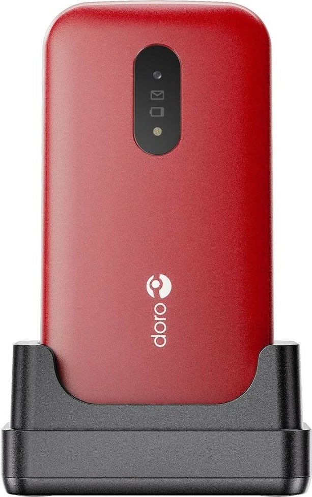 Celular Doro 2820, Clamshell, Single SIM, 2.8", Bluetooth, 1000 mAh, Kuq, Bardhë